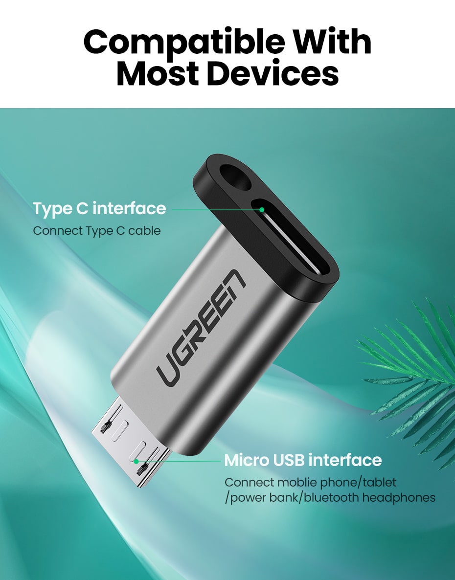 Ugreen Micro-USB til USB-C Adapter 2A