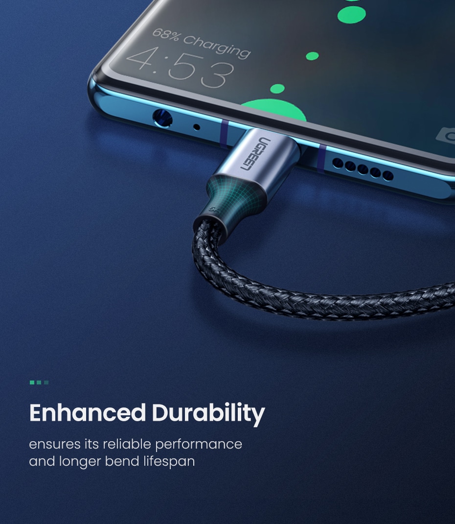 Ugreen USB-C 2.0 Kabel Flettet 5A 100W 2m
