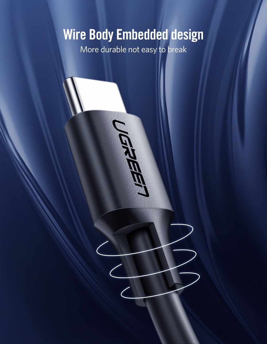 Ugreen USB-C 2.0 Kabel 3A 60W 2m