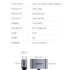 Ugreen USB-C til 3.5mm AUX og USB-C Adapterkabel