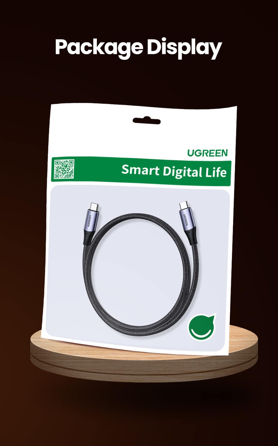 Ugreen USB-C 3.1 Gen2 Kabel Flettet 5A 100W 1m