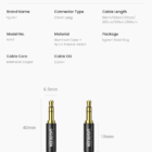 Ugreen 3.5mm AUX Kabel Flettet 2m