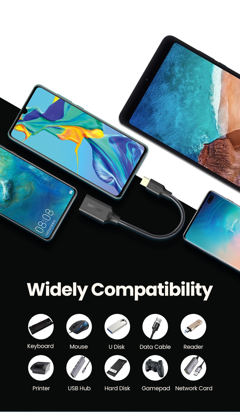 Ugreen USB-C til USB-A 3.0 OTG Adapterkabel