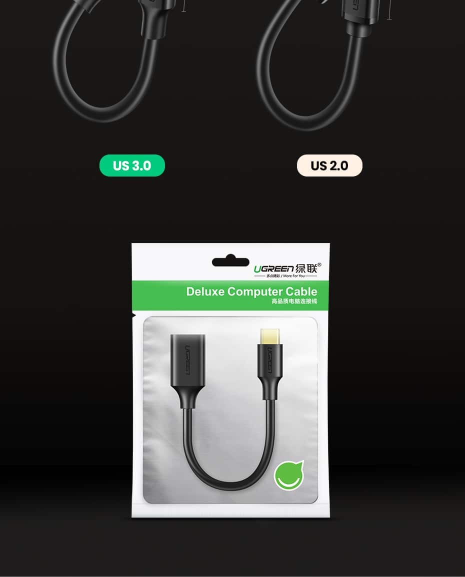 Ugreen USB-C til USB-A 3.0 OTG Adapterkabel