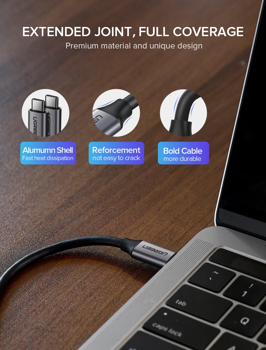 Ugreen USB-C 3.1 Gen1 Kabel 3A 60W 1.5m