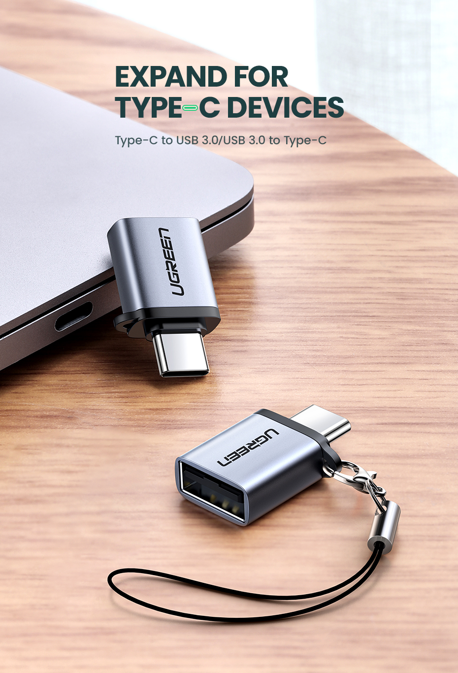 Ugreen USB-C til USB-A 3.0 OTG Adapter