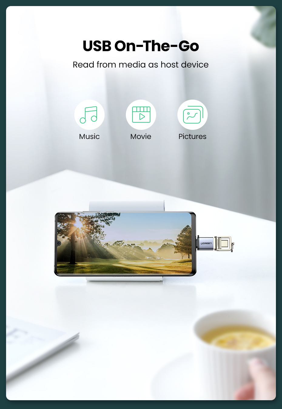 Ugreen USB-C til USB-A 3.0 OTG Adapter