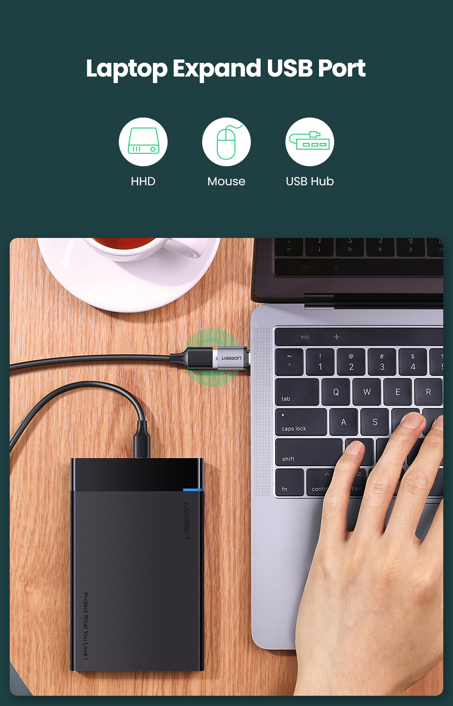 Ugreen USB-C til USB-A 3.0 OTG Adapter