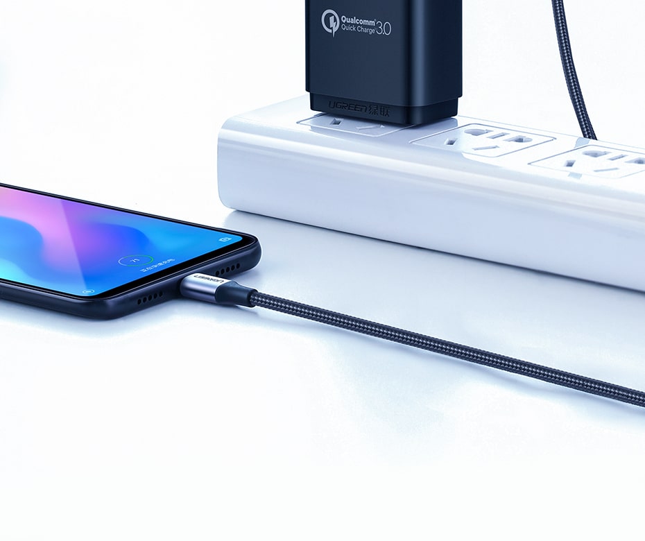 Ugreen USB-A 2.0 til USB-C Kabel Flettet 3A 2m