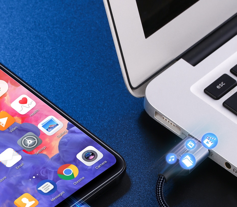 Ugreen USB-A 2.0 til USB-C Kabel Flettet 3A 2m
