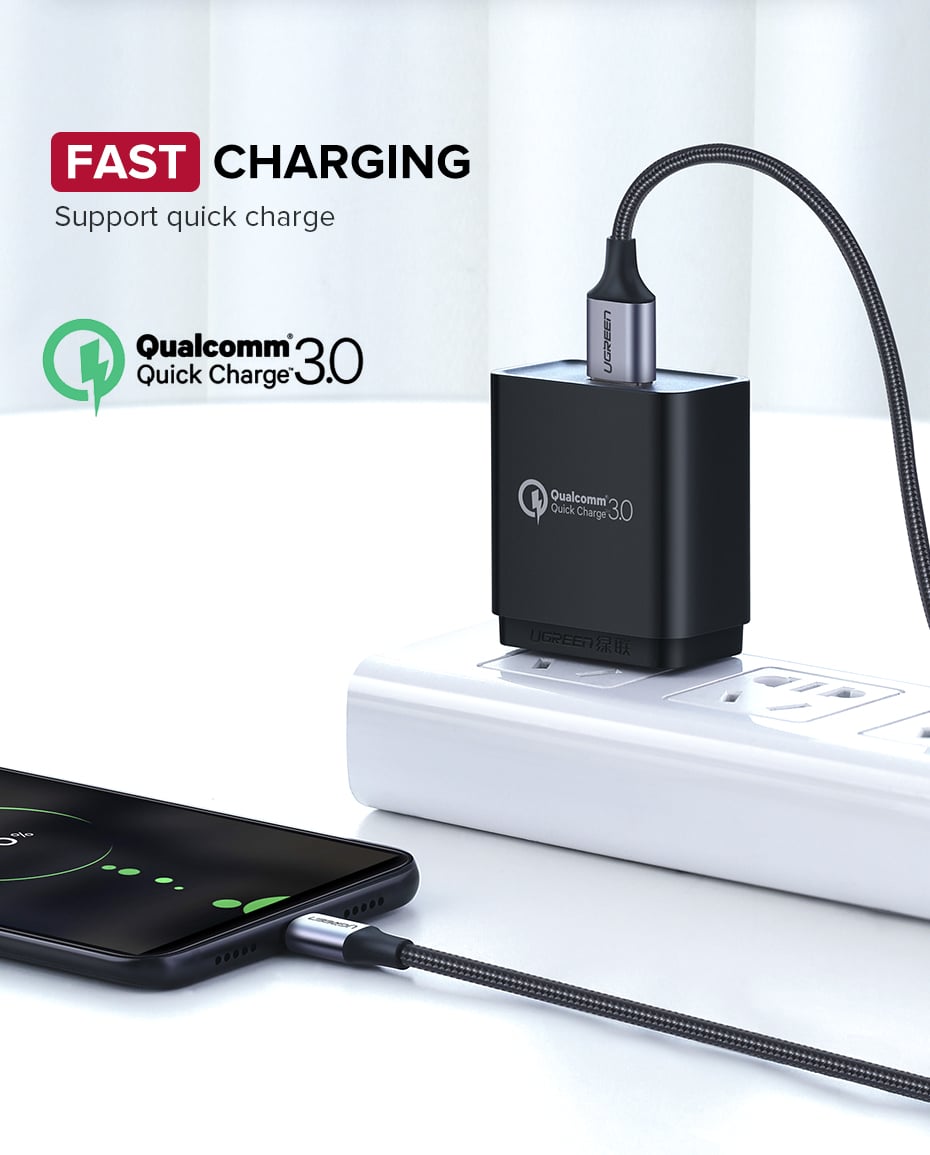 Ugreen USB-A 2.0 til Micro-USB Kabel Flettet 2A 2m