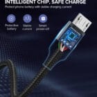 Ugreen USB-A 2.0 til Micro-USB Kabel Flettet 2A 2m