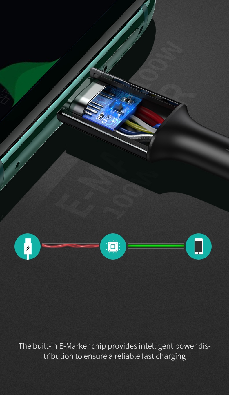 Ugreen USB-C 2.0 Kabel 5A 100W 2m