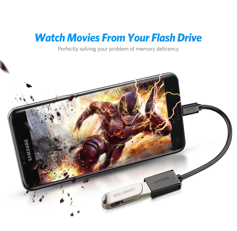Ugreen Micro-USB til USB-A 2.0 OTG Adapterkabel